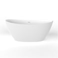 thumbnail image 2 of JERFIT 61" Modern Freestanding Soaking Bathtub, Matte White Solid Surface, Deep Soak Tub for Bathroom, 2 of 10