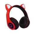 thumbnail image 2 of Auriculares Auriculares con luz intermitente LED Adorable micrófono inalámbrico recargable para juegos Auricular 5.0 compatible con Bluetooth, rojo kenally EL000090-06B, 2 of 2