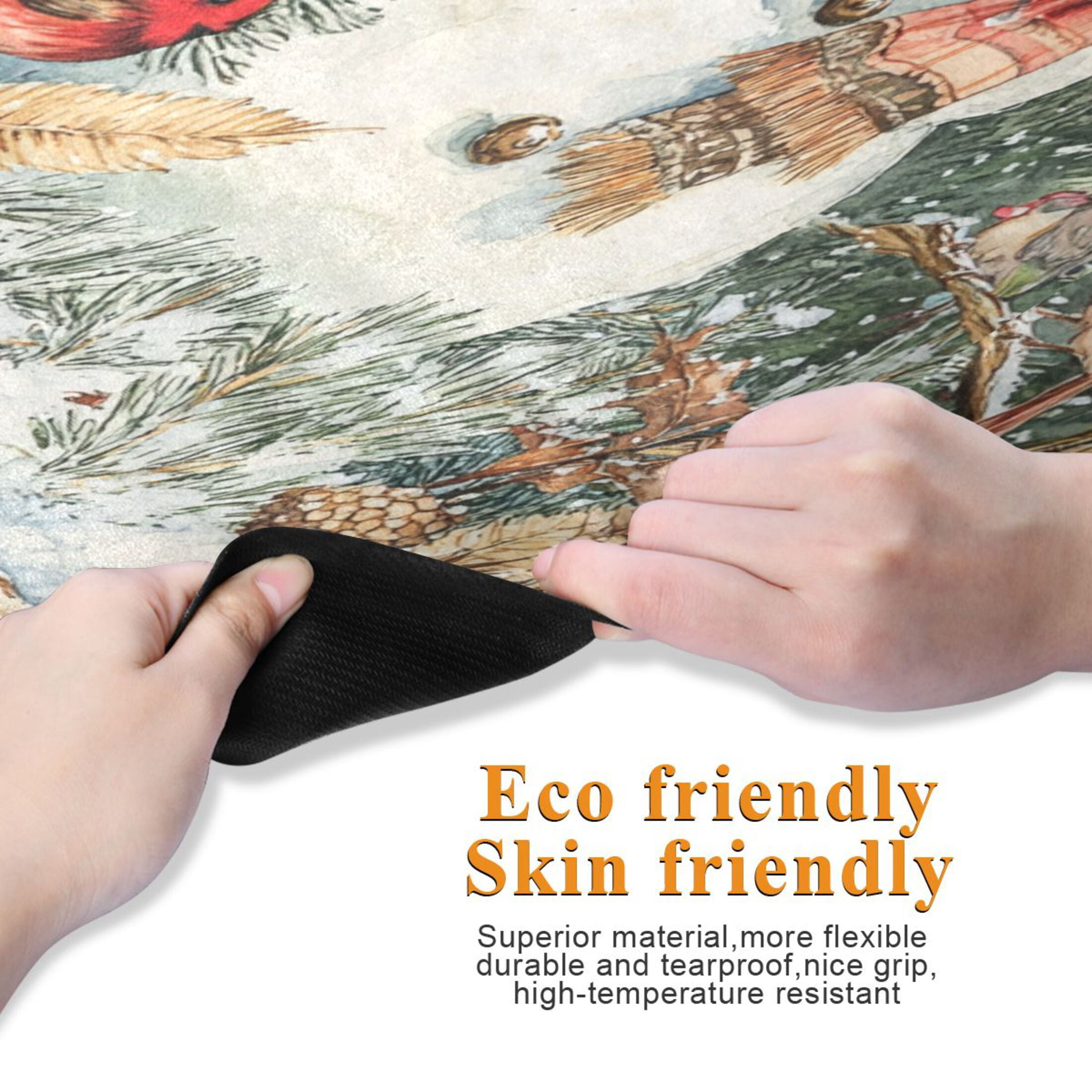 BZSMCE Yoga Mat Women Whimsical Snowman Painting Fitness Mat