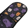 thumbnail image 4 of Yayeee Double Oven Mitt Kitchen Heat Resistant Baking 35" x7" Quilted Glove, Orange Halloween Ghosts, 4 of 6