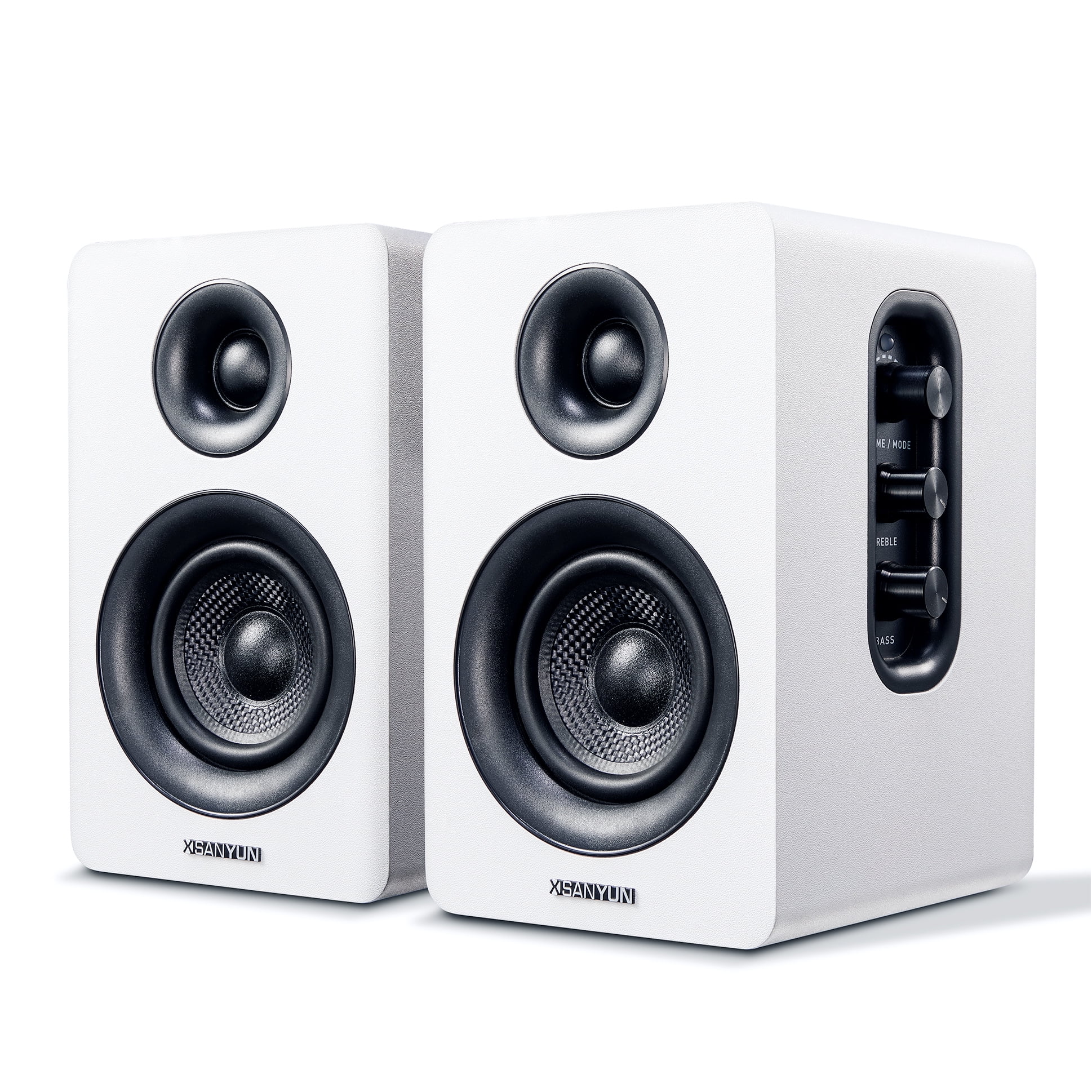 Sanyun SW208 3" Active Bluetooth 5.0 Bookshelf Speakers – 60W Carbon Fiber  Speaker Unit - Built-in 24bit DAC - Dynamic 3D Surround Sound – 2.0  Computer PC Monitor Gaming Speakers (Pair, White) - Walmart.com