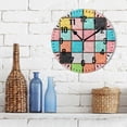 thumbnail image 3 of Yayeee 10" Wall Clock Battery Operated Quartz Round Silent Non-Ticking Home Decor,Colorful Checkered Pattern, 3 of 6