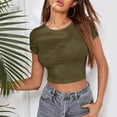 thumbnail image 6 of Beach Vacation Clothes for Women Crop Bras Women Girl Customize Tops Copper Stripe Top And Shirts for Cowl Neck Top Chicken Tops plus Size Compression Crop Corsets Su Green L, 6 of 7