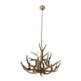 thumbnail image 5 of Rustic Resin Antler Chandelier, 6-Light Farmhouse Ceiling Light with Adjustable Chain, E12 Candle Style Hanging Chandelier for Living Room, Dining Room, Bedroom, Cabin & Lodge Decor, 5 of 15
