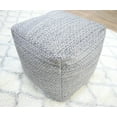 thumbnail image 2 of The Rug Decor TRD109 18 in. Viscose Hand Knitted Chevron Pattern Pouf, Blue, 2 of 11