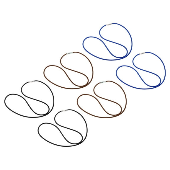 Uxcell 6Pcs Trash Can Rubber Bands, Fits 13-30 Gallon Trash Can 27", Black, Blue, Brown