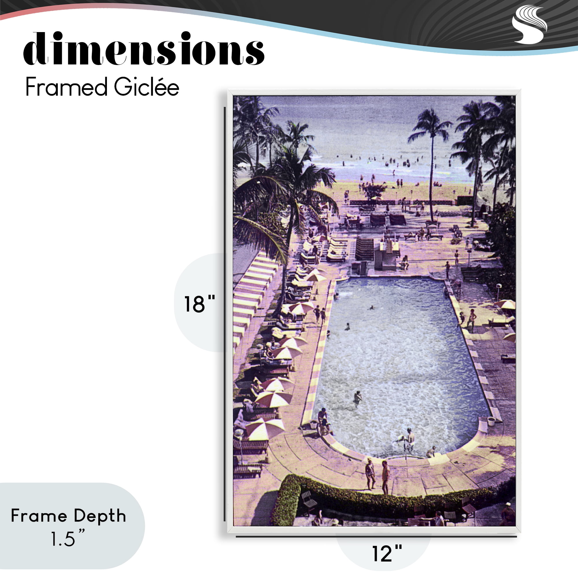 Stupell Industries Vintage Miami Sands White Framed Giclee Art, design by Grotto Studios