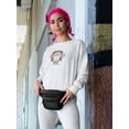 thumbnail image 2 of Cute Owl With Flowers Sweatshirt Women -SPIdeals Designs, Female Medium, 2 of 4