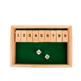 thumbnail image 1 of Shut The Box Wooden Mathematic Traditional Pub Board Dice Game Travel 4 Players, 1 of 1