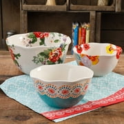 Angle View: The Pioneer Woman Flea Market 3-Piece Scalloped Edge Serving Bowl Set