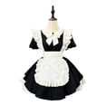 thumbnail image 6 of IUYRTFE Women's Classic Maid Cosplay Dress Ruffle Trim Bow Detail Vintage Style Costume Set, 6 of 8