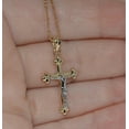 thumbnail image 5 of Precious Stars 14K Two-Tone Gold Polished Crucifix Religious Unisex Pendant with 16" Chain Necklace, 5 of 6