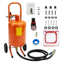 Huloretions 5 Gallon Heavy-Duty Sand Blaster,60-110 PSI High Pressure Sand blaster,Portable Abrasive Blasting Tank,Air Sand Blasting Kit with 4 Ceramic Nozzles for Paint,Stain,Rust Removal