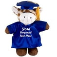 thumbnail image 2 of Made by Aliens Plush Stuffed Animal Toys 8 Inches Present Gifts for Graduation Day, Personalized Text, Name or Your School Logo on Gown, Best for Any Grad School Kids (Graduation Giraffe Blue Gown), 2 of 2