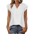 thumbnail image 2 of Fznquz Women's Tank Tops Sleeveless White Casual V Neck Tank Shirt Dressy Summer Cap Sleeve Clothes Women, 2 of 9