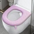 thumbnail image 3 of weibbin Soft Flannel Toilet Seat Cover for Household Use, Non Slip Thicker Warmer Washable Bathroom Toilet Seat Cushion, Easy-Install Self-Adhesive Reusable Toilet Lid Seat Cover Pads, 3 of 6