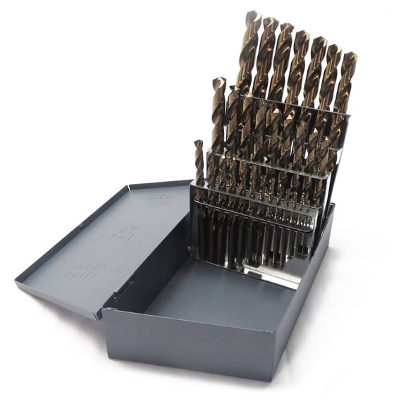 TopLine Drill Bit Set M42 Cobalt Fractional 1/16-1/2" 29pcs Huot Index