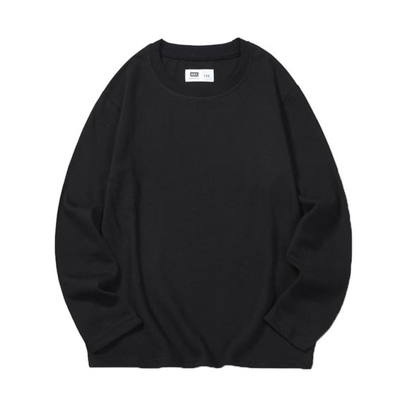 Staki Boys Teen Long Sleeve Shirt Boys' Long Sleeve T-Shirt Casual Crewneck Top Regular Fit Youth Short Sleeve Tee(Black,6-7 Years)