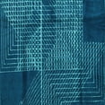 thumbnail image 1 of Ahgly Company Indoor Square Abstract Turquoise Blue Modern Area Rugs, 8' Square, 1 of 4