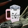 thumbnail image 4 of Wifey 40oz Tumbler with Handle - Insulated Cup for Wife, Anniversary & Birthday Gift Ideas, Unique Present with Straw Lid, 4 of 6