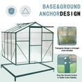 thumbnail image 3 of 6x8 FT Greenhouse, 2 Vent Window with Door Walk-in Hobby Greenhouse Aluminum Hot House for Outdoor Garden Backyard,Greenhouse for Indoor, Plant Greenhouses, Portable Heavy Duty Garden Greenhouse, 3 of 9
