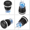 thumbnail image 2 of ZOUSSIQI DC 12V LED Car Engine Start Stop Push Button Switch Ignition Starter Switch Universal Metal Press LED Push Button Switch White(Black) CA919-42472, 2 of 6