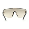 thumbnail image 4 of Rimless Oversize Shield Racer Diva Sunglasses Gold Black Clear Brown, 4 of 4