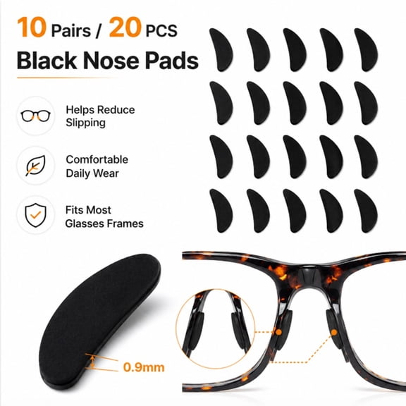 10 Pairs Silicone Nose Pads for Glasses, Self Adhesive Nose Pad Stickers for Eyeglasses and Sunglasses, TIKA