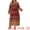 Burgundy, variant on DARING DIVA Plus Size Boho Crew Neck Long Sleeve Belt Flowy Maxi Dress 1X Burgundy