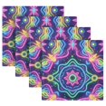 thumbnail image 3 of Iauyy Satin Napkins Set of 1- Neon Star Mandala Pattern DIY Printing Decoration Cloth Napkin- Easy Care for Home/Party, 3 of 8