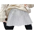thumbnail image 4 of Women‘s Lace Shirt Extender Layering Fake Top Lower Sweep Half-Length Plus Size A Version Underskirt Black L, 4 of 6