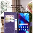thumbnail image 3 of Designed for Moto G Pure Phone Case Wallet,Women Butterfly Embossed PU Leather Protective Case with Kickstand Card Holder Slots Wrist Strap Flip Cover for Motorola Moto G Pure(Purple), 3 of 15