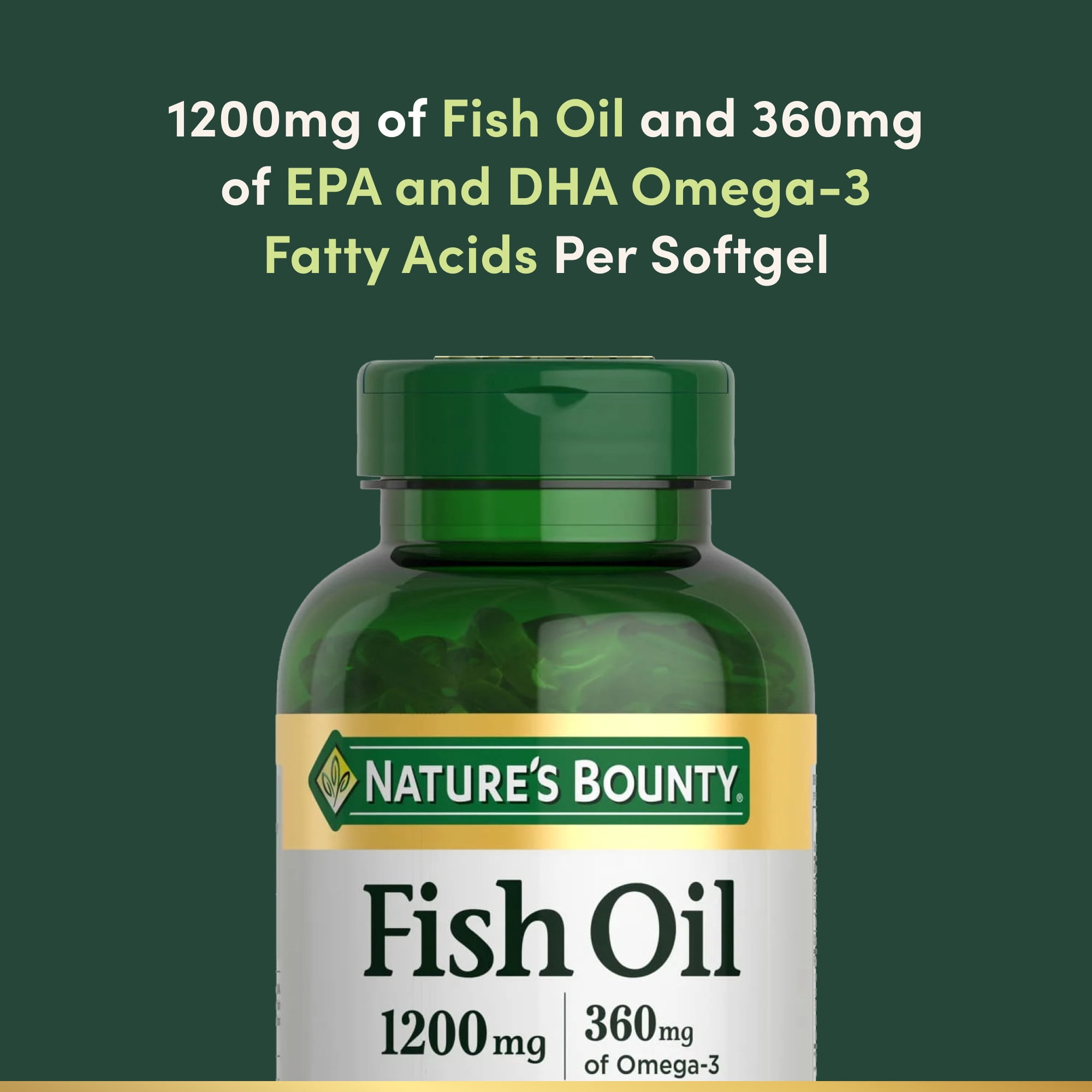 Nature's Bounty Fish Oil With Omega 3 Softgels, 1200 Mg, 200 Ct