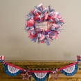thumbnail image 6 of 4th of July Wreath for Front Door, Independence Day Patriotic Wreath Decorations, Memorial Day Flag Wreaths, Red White Blue Garland Decoration for Front Door Wall Home Decor, 6 of 6
