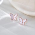 thumbnail image 5 of 925 Sterling Silver Butterfly Studs Earrings for Women Mother of Pearl Butterfly Studs Earrings, 5 of 11
