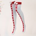 thumbnail image 2 of 1 Paire de Bas de Fête Nœud Papillon Bas Blancs Chaussettes Hautes pour Femmes Costumes de Fête, 2 of 8