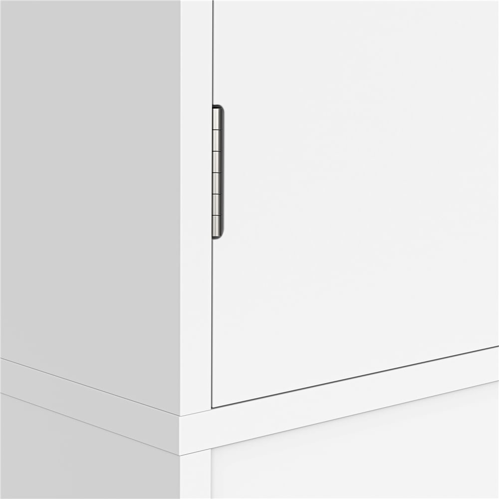 Yaheetech Free-Standing Over-the-Toilet Storage with Double Doors and 2 Open Shelves for Bathroom, White