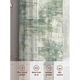 thumbnail image 6 of Sage Green Ombre Sheer Curtains 54 Inch Length 2 Panels Set Window Treatments, Gradient Abstract Art Vintage Grey Rod Pocket Semi Curtains for Living Room/Bedroom/Kitchen Décor, 104"W x 54"L, 6 of 7