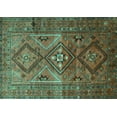 thumbnail image 1 of Ahgly Company Machine Washable Indoor Rectangle Southwestern Turquoise Blue Country Area Rugs, 7' x 9', 1 of 4