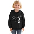 thumbnail image 3 of Oiyii Big Girl's Dog Paw Hand Line Hoodie Long Sleeve Hooded Sweatshirt Casual Soft Pullover Top,Black, 3 of 3