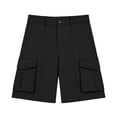 thumbnail image 3 of WOYY Kids School Cargo Shorts Boys Girls High Waisted Uniform Shorts, Sizes 5-15, Black, 3 of 7