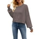 thumbnail image 1 of Lucakuins Suéter de punto para mujer, manga larga, cuello redondo, sólido, suelto, suéter cálido para otoño invierno Lucakuins  moda, 1 of 3