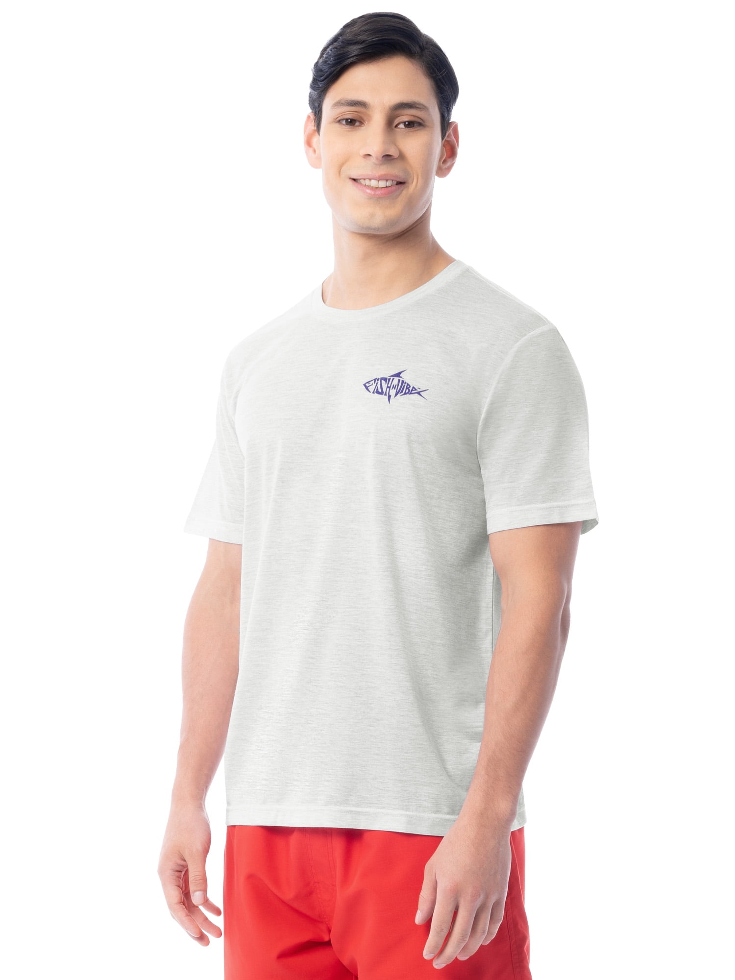 Fish N Vibe Men's Short Sleeve Fishing Performance Outdoor Graphic T-Shirt, Micro Chip Cationic, XL