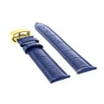 thumbnail image 2 of 19MM LEATHER WATCH BAND STRAP FOR BREITLING WATCH DEPLOYMENT CLASP BLUE GOLD, 2 of 2