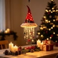 thumbnail image 6 of Lighted Santa Hat Hanging Chandelier with LED String Lights, Red Christmas Porch Decoration, Festive Holiday Doorway & Entryway Ornament, Indoor Outdoor Xmas Decor, 6 of 6