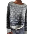 thumbnail image 1 of Aztec Sweater Woman Crewneck Sweater Boho Striped Oversized Long Sleeve Vintage Aztec Print Knitted Pullover Top, 1 of 5
