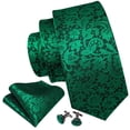 thumbnail image 2 of Corbata Barry.Wang de Seda con Diseño Paisley Verde para Hombre, 150 cm, 2 of 7