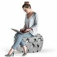 thumbnail image 2 of Kangaroo Pouf Cover with Zipper, Seashell Pattern Built in Animal Silhouette on Plain Background, Soft Decorative Fabric Unstuffed Case, 30" W X 17.3" L, Pale Grey Black, by Ambesonne, 2 of 5