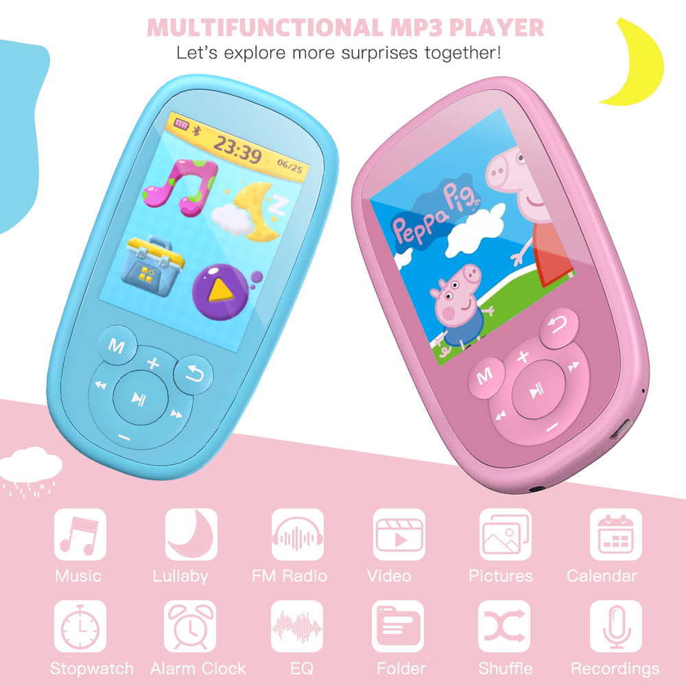 Agptek Mp3 Player For Kids Portable 8gb Music Player With Built