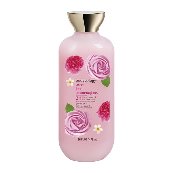 Bodycology Sweet Love 2-in-1 Body Wash and Bubble Bath, 473 ml